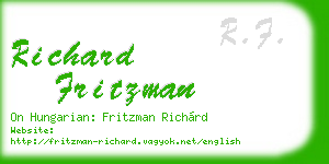richard fritzman business card
